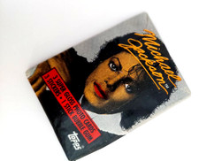 1984 RARE Michael Jackson Red Lip FIRST EDITION PHOTO Card WAX PACK Topps Sealed picture