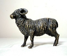 Antique 1800's Austrian miniature bronze ram statue figure sculpture realistic picture
