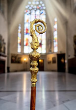 Solid Brass CROZIER Staff Crosier Bishop Quality Craftsmanship, 72