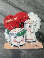 Unused NOS Vintage Valentine Anthropomorphic Coffee Percolator Pot Stew Kitchen picture