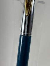 Waterman's C/F Fountain Pen Blue & Steel 14K Gold Nib with Original Converter picture