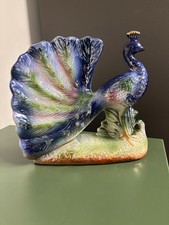 Lusterware Irridescent Peacock 9''- Beautiful colors  Very Good Condition picture