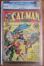 Cat-Man Comics #1 Continental 1941 Origin Of The Deacon & Mickey CGC 5.5 picture