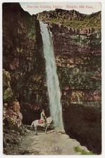 Perrine Coulee Idaho - Waterfall Nampa-Ida brand a man on horseback - c1910 picture