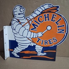 Michelin Tires Porcelain Enamel Sign 20x17 Inches 2 Sided picture
