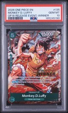 2026 One Piece #P-135 Monkey D. Luffy OP16 Release Event-Winner PSA 10 picture