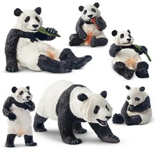 Toymany 6-pcs Earth Home Panda Animal Figurine, Realistic, Collectible Toy Set picture