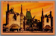 Postcard Hollywood CA c1940s Grauman’s Chinese Theatre Now TCL Chinese Theatre picture