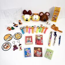 Vintage Garfield Collectable Lot: Coasters Pens Keychains Cards Stickers & More picture