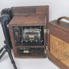 Rare Antique British Standord London Railroad wooden, Box Telephone picture