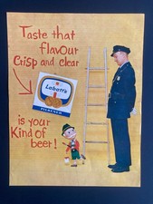 1961 CANADA CANADIAN AD LABATT'S BEER BREWERY PILSENER KING OF BEERS picture