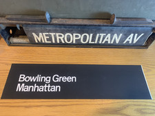 NY NYC SUBWAY ROLL SIGN BOWLING GREEN PARK MANHATTAN FINANCIAL DISTRICT BROADWAY picture