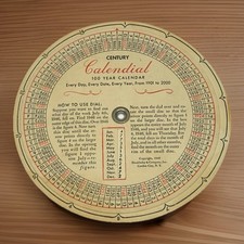 Vtg 1949 Calendar Century Calendial 100 Year 1901-2000 Doubleday & Co. Rotating picture