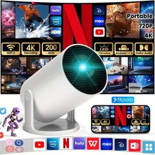 Fit Smart Mini Projector,Projector support 4k with WiFi and Built-in App,Auto picture