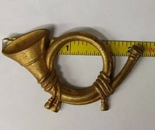 ORIGINAL INFANTRY HAT INSIGNIA 1872-1875 INDIAN WARS ERA KEPI BUGLE INSIGNIA picture