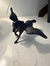 Papo Black Pegasus Horse Fantasy Figure #39068 Horse Wings Star 2007 Retired  picture