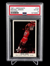 1987 Michael Jordan #113 J. Merchante Spain Exclusive PSA 6 EX-MT RARE picture