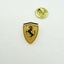 Vintage 1960's Gold Tone Enamel Ferrari Logo Emblem Milano Lapel Automobile Pin picture