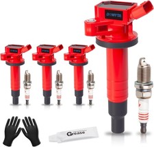 Set of 4 Upgraded Ignition Coil Pack Spark Plugs fits for Toyota Corolla, for To picture