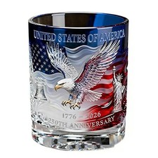 250th Anniversary Patriotic Whiskey Glass 1776-2006 Vintage Drinking Cup Gift picture