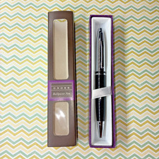 CROSS CALAIS - BLACK AND CHROME BALLPOINT PEN 💥 NEW 💥 Executive Pen # 2386 picture