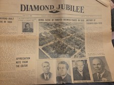 Vintage Diamond Jubilee July 10-11 1959, Toronto South Dakota State Newspaper picture