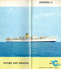 1960s Costa Line ANDREA C Color Interiors & Deck Plan Brochure - Excellent picture