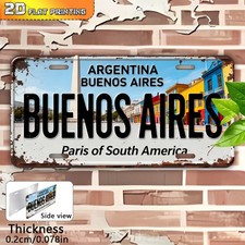 Vintage Outdoor Sign Buenos Aires Aluminum License Plate 6x12in Souvenir picture