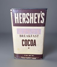 Vintage Hershey's Breakfast Cocoa 5 lb Tin Can Commercial Restaurant Size 1970s picture