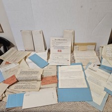1800s-1920s Antique Maine Deeds Property Title Archive Maps Ephemera Sealed picture