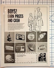 Vintage 1950s Saturday Evening Post Paperboy Ad Boys Earn Prizes Cash Ephemera picture