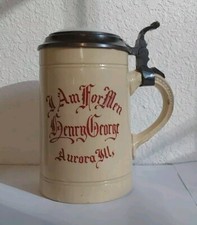 Rare Henry George Beer Stein (1800s Economist)-I Am For Men Albert Pick Maker picture