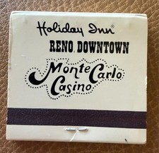 Vintage 1970s Holiday Inn Reno Downtown Monte Carlo Casino Matchbook Nevada picture