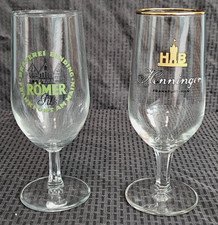 Vintage German Beer Glasses Stemmed Breweriana Barware Tasting Glasses Lot Of 2 picture