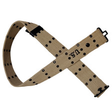 U.S. Army Original WWII M1936 Webbing Canvas Pistol Belt Reproduction Khaki picture
