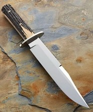 Handmade 13''inch D2 steel Hunting Bowie knife Survival Knife Stag/Antler Handle picture