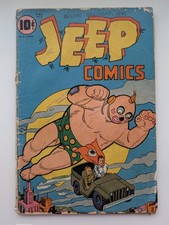 Jeep Comics 2 Very Rare Golden Age Fago & Alderman Art Cover Detached 1945  picture