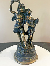 Vintage Statue, Auguste Moreau, Signed, Spelter, Young lovers Beautiful 14” Tall picture