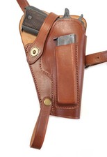 M3 Colt 1911 .45 Shoulder Holster Premium Drum Dyed Leather with Magazine Pouch picture