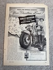 vtg HARLEY DAVIDSON MOTORCYCLES Ad Evinrude Popular mechanics 1949 picture