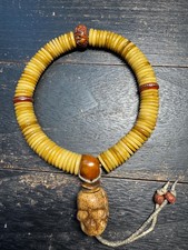 15mm 108 Yak Bone Mala Handheld Prayer Beads | Bodhi Spacers, Agate Guru, Chödo picture