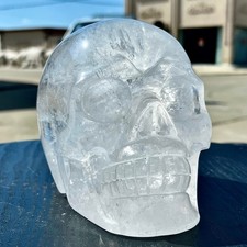 5.65LB Natural high-grade white crystal raw ore, hand carved spiritual skull picture