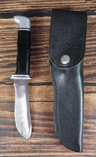 1972-1986 BUCK 103 Skinner Knife & Original Black Leather Sheath, U.S.A. Made picture