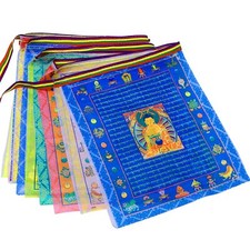 Tibetan Buddhist Prayer Flags 20Pcs Outdoor Meditation Traditional 11x14 inches picture