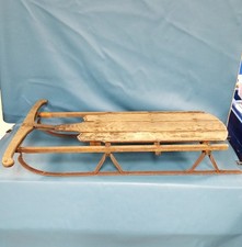 Pickup Only VTG/ANTQ Downhill Sled Wood/Steel picture