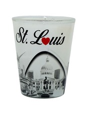 St. Louis Missouri White B & W Shot Glass picture