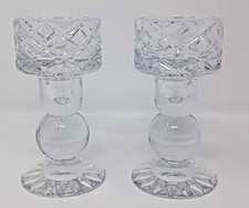 Block Lead Crystal Candle Holders 6