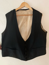 Men's Antique 1890s-1900s Victorian Vest Waistcoat L Clinch Back Costume Stamp picture
