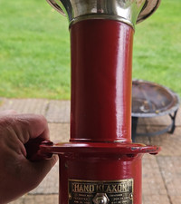 HAND KLAXON Vintage Vehicle Horn 1899 Red & Chrome Metal Collectible picture
