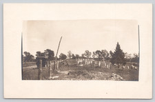 Postcard RPPC Rural Cemetery Headstones Early Automobile Fence NOKO c1910s picture